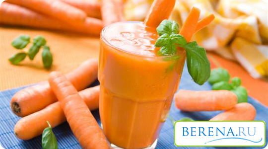 Морковный сок следует принимать по стакану в день, предварительно разбавив его наполовину водой